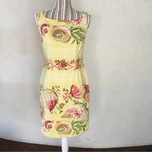 Maggy London Women's Sleeveless Sheath Dress Size 10P Yellow Beach Summer